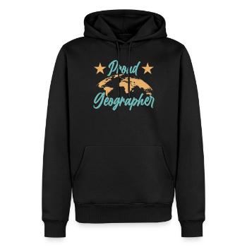 Fier étudiant en géographie géographie géographie - Sweat à capuche Premium bio Homme - noir - Devant - Nico (187cm)