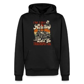 Steam Train Driver Trainspotting - Männer Premium Bio Hoodie - Schwarz - Vorne - Nico (187cm)