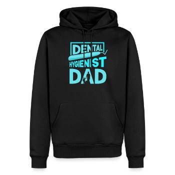 Hygiéniste dentaire Papa Hygiène dentaire Équipe dentaire - Sweat à capuche Premium bio Homme - noir - Devant - Nico (187cm)
