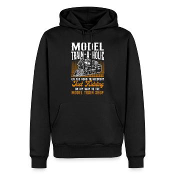Steam Train Driver Trainspotting - Männer Premium Bio Hoodie - Schwarz - Vorne - Nico (187cm)