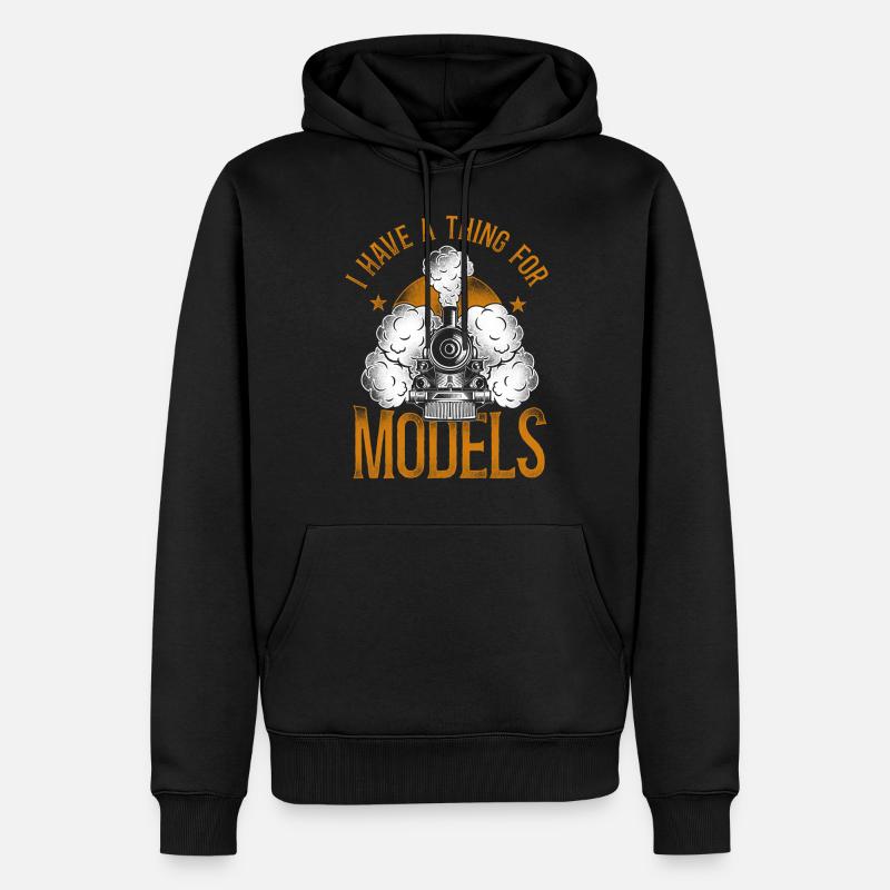 Steam Train Driver Trainspotting - Männer Premium Bio Hoodie - Schwarz
