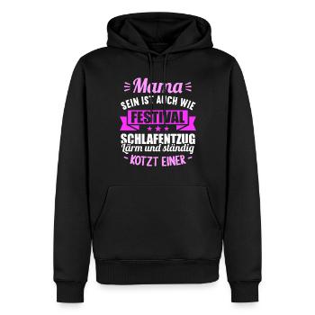 Mama sein auch wie Festival Schlafentzug Schwanger - Männer Premium Bio Hoodie - Schwarz - Vorne - Nico (187cm)