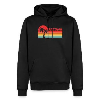 Vintage Urlaub Reise Pattaya Thailand Asien - Männer Premium Bio Hoodie - Schwarz - Vorne - Nico (187cm)