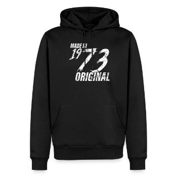 Fait en 1973 Année de naissance 1973 Anniversaire Femmes - Sweat à capuche Premium bio Homme - noir - Devant - Nico (187cm)