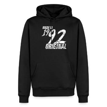 Fait en 1992 Année de naissance 1992 Anniversaire Femmes - Sweat à capuche Premium bio Homme - noir - Devant - Nico (187cm)