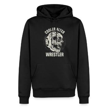 Kampfsport Ringen Wrestling Ringer I Cooler Alter - Männer Premium Bio Hoodie - Schwarz - Vorne - Nico (187cm)