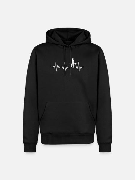Hunter Heartbeat - Men’s Premium Organic Hoodie - black