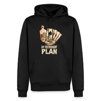 Prévoyance vieillesse pour les joueurs de poker au poker - Sweat à capuche Premium bio Homme - noir - Devant - Nico (187cm)