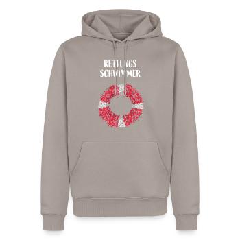 Rettungsschwimmer Bademeister Schwimmbad - Männer Premium Bio Hoodie - Taupe - Vorne - Nico (187cm)