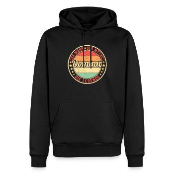 Dominic Der Mann Der Mythos Die Legende - Männer Premium Bio Hoodie - Schwarz - Vorne - Nico (187cm)