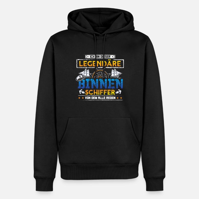 Binnenschiffer Seemann Boot - Männer Premium Bio Hoodie - Schwarz