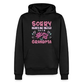 Je ne suis pas la maman je suis la grand-mère - Sweat à capuche Premium bio Homme - noir - Devant - Nico (187cm)