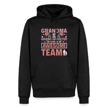 Grandma and granddaughter an awesome team - Männer Premium Bio Hoodie - Schwarz - Vorne - Nico (187cm)