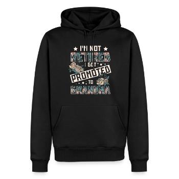 J’ai été promue grand-mère - Sweat à capuche Premium bio Homme - noir - Devant - Nico (187cm)