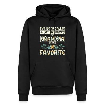 Grand-mère est mon nom préféré - Sweat à capuche Premium bio Homme - noir - Devant - Nico (187cm)