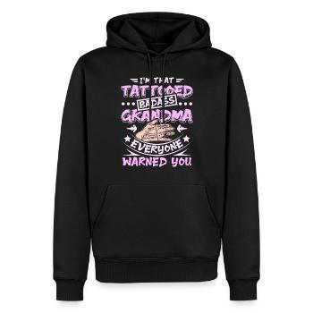 Tattooed badass grandma - Männer Premium Bio Hoodie - Schwarz - Vorne - Nico (187cm)