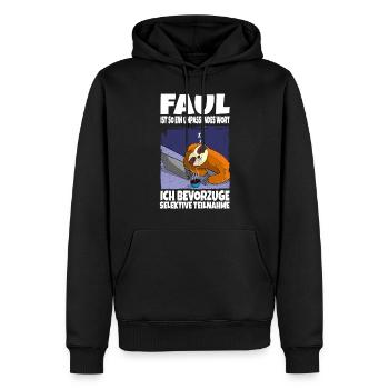 Faul ist ein unpassendes Wort Faultier Geschenk - Männer Premium Bio Hoodie - Schwarz - Vorne - Nico (187cm)