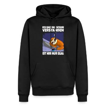 Ist mir nur egal Faultier Geschenk Büro - Männer Premium Bio Hoodie - Schwarz - Vorne - Nico (187cm)