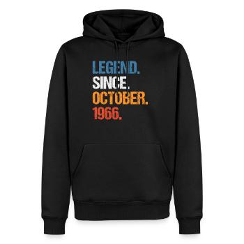 Légende depuis octobre 1966 Anniversaire - Sweat à capuche Premium bio Homme - noir - Devant - Nico (187cm)