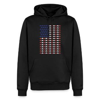 Jeu USA Flag Nerd Player Gamer Jeu vidéo - Sweat à capuche Premium bio Homme - noir - Devant - Nico (187cm)