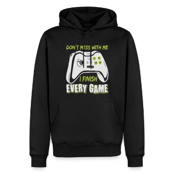 Gaming Don’t Mess With Me Joueur Gamer Jeu Vidéo - Sweat à capuche Premium bio Homme - noir - Devant - Nico (187cm)