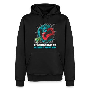 Gaming My Controller Lets Me Win Videospiel Gamer - Männer Premium Bio Hoodie - Schwarz - Vorne - Nico (187cm)
