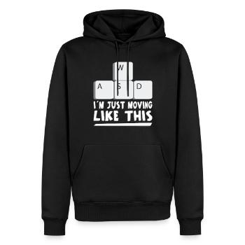 Jouer Je bouge juste comme ce jeu vidéo de joueur - Sweat à capuche Premium bio Homme - noir - Devant - Nico (187cm)
