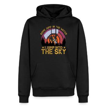 Certains sautent dans l’eau je saute dans le ciel - Sweat à capuche Premium bio Homme - noir - Devant - Nico (187cm)