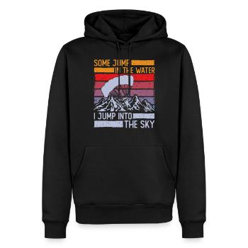 Certains sautent dans l’eau je saute dans le ciel - Sweat à capuche Premium bio Homme - noir - Devant - Nico (187cm)