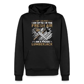 Je suis un fier bûcheron - Sweat à capuche Premium bio Homme - noir - Devant - Nico (187cm)
