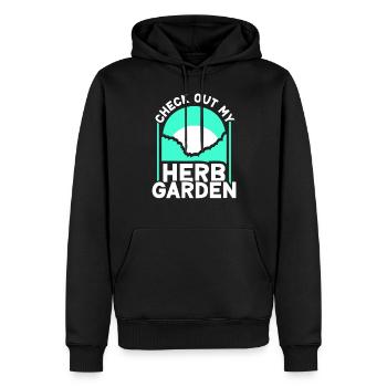 Découvrez mes herbes de jardin d’herbes aromatiques - Sweat à capuche Premium bio Homme - noir - Devant - Nico (187cm)