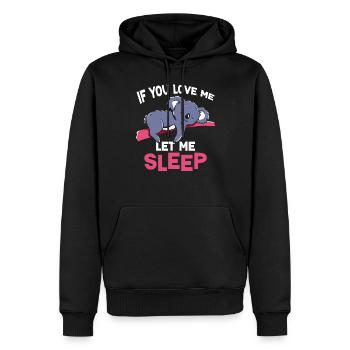 Si tu m’aimes, laisse-moi dormir animal Koala - Sweat à capuche Premium bio Homme - noir - Devant - Nico (187cm)