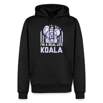 Je suis un vrai koala doux koala ours koalas animal - Sweat à capuche Premium bio Homme - noir - Devant - Nico (187cm)