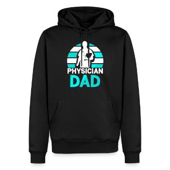 Docteur Père Médecine Médecin Profession médicale - Sweat à capuche Premium bio Homme - noir - Devant - Nico (187cm)