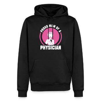 Stolt mor til en læge læge læge læge - Herre Premium økologisk hoodie - sort - Foran - Nico (187cm)