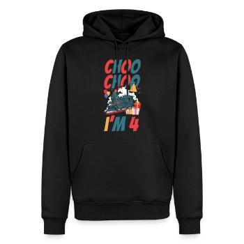 Conducteur de train à vapeur Trainspotting - Sweat à capuche Premium bio Homme - noir - Devant - Nico (187cm)