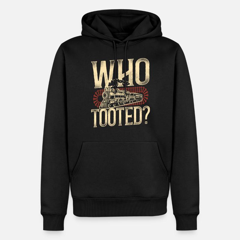 Steam Train Driver Trainspotting - Männer Premium Bio Hoodie - Schwarz
