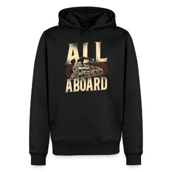 Conducteur de train à vapeur Trainspotting - Sweat à capuche Premium bio Homme - noir - Devant - Nico (187cm)