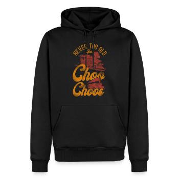 Conducteur de train à vapeur Trainspotting - Sweat à capuche Premium bio Homme - noir - Devant - Nico (187cm)