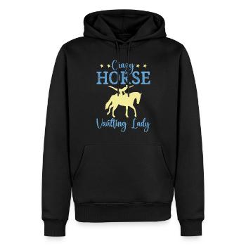 Crazy Horse Vaulting Lady Équitation - Sweat à capuche Premium bio Homme - noir - Devant - Nico (187cm)