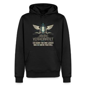 8 Jahre verheiratet kann tun 8.Hochzeitstag - Männer Premium Bio Hoodie - Schwarz - Vorne - Nico (187cm)