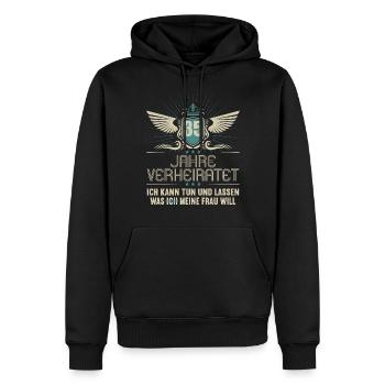 35 Jahre verheiratet kann tun 35.Hochzeitstag - Männer Premium Bio Hoodie - Schwarz - Vorne - Nico (187cm)