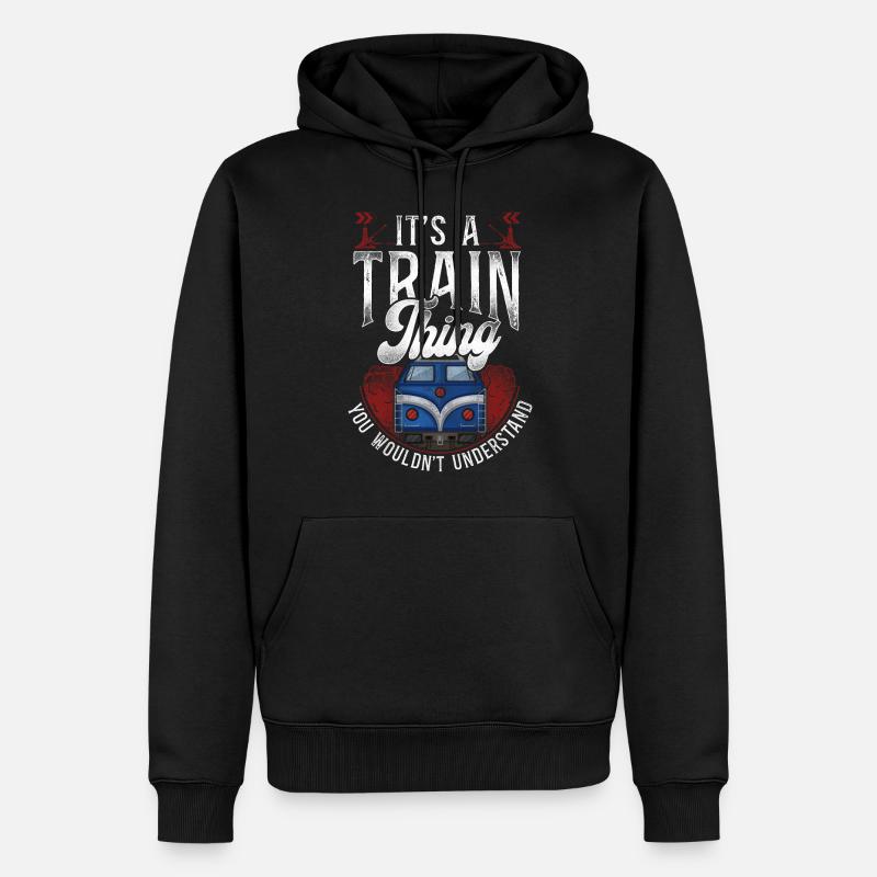 Freight Diesel Train Driver - Men’s Premium Organic Hoodie - black