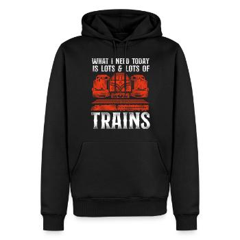 Freight Diesel Train Driver - Men’s Premium Organic Hoodie - black - Front - Nico (187cm)
