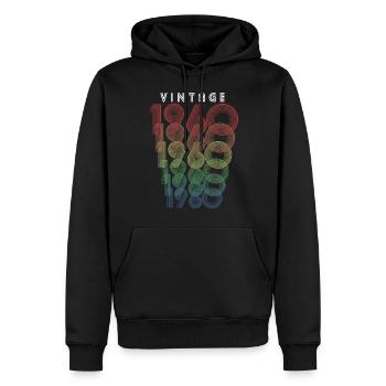 Millésime 1960 Année de naissance 1960 Millésime Anniversaire - Sweat à capuche Premium bio Homme - noir - Devant - Nico (187cm)