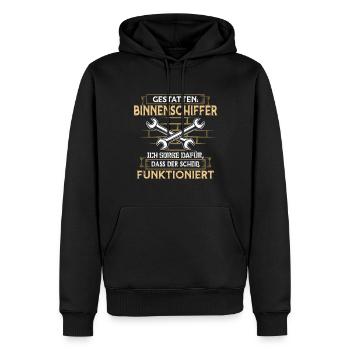 Binnenschiffer Boot Seemann - Männer Premium Bio Hoodie - Schwarz - Vorne - Nico (187cm)