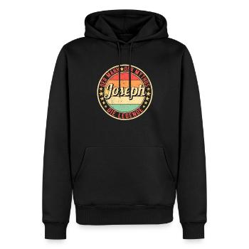 Joseph Der Mann Der Mythos Die Legende - Männer Premium Bio Hoodie - Schwarz - Vorne - Nico (187cm)