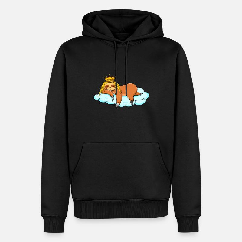 Sleeping sloth with crown - Men’s Premium Organic Hoodie - black