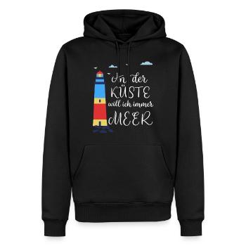 Meer Strand Nordsee Ostsee Norddeutsch - Männer Premium Bio Hoodie - Schwarz - Vorne - Nico (187cm)