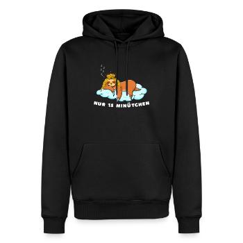 Faultier mit Krone Design für Faulenzer - Männer Premium Bio Hoodie - Schwarz - Vorne - Nico (187cm)